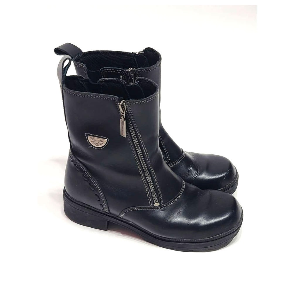 Milwaukee black leather biker boots size 9